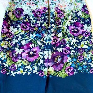 Ted Baker Skirt, above the knee. Fitted. Hand wash. Lined